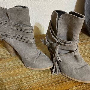 Women's Gray Suede Ankle Boots